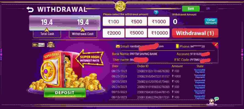 789 crore club withdrawal